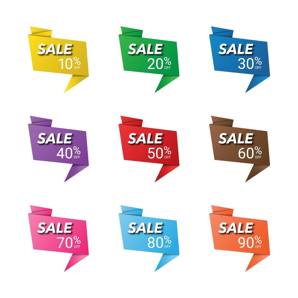 banner de papel de venta vector