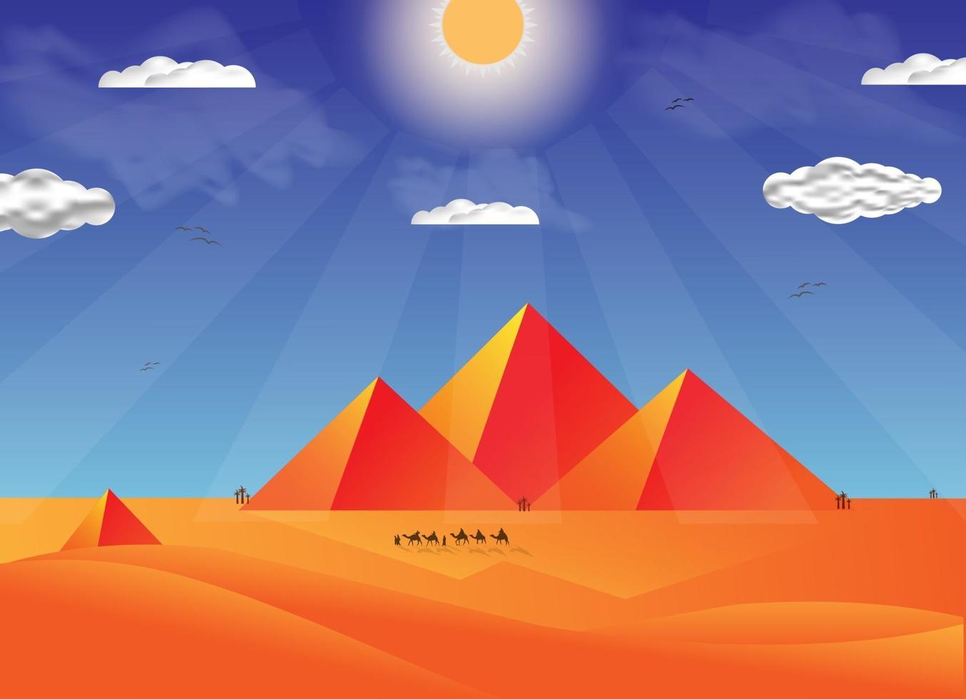 flat pyramid ilustration vector