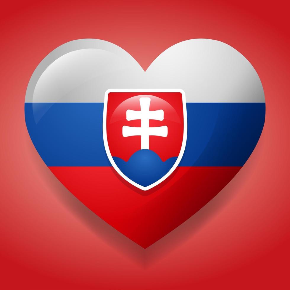 heart with Slovakia flag symbol illustration vector