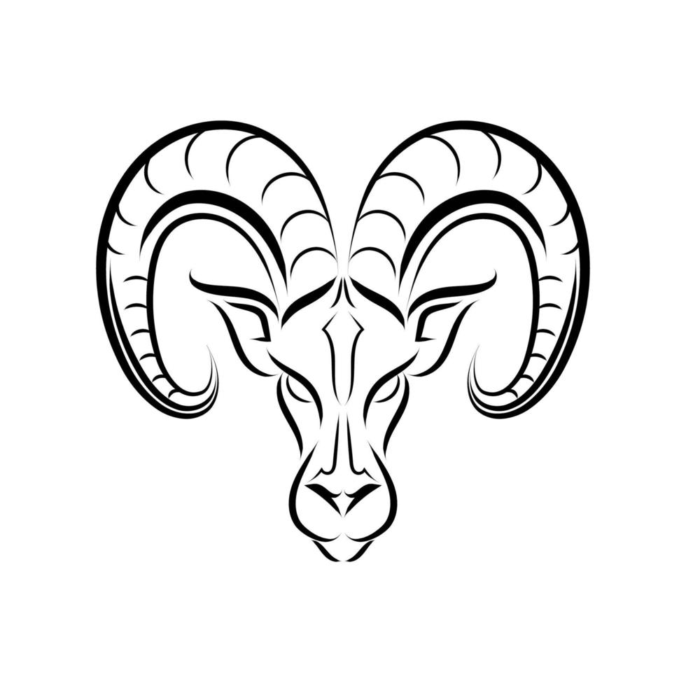 Line vector of ram head. Sign of Aries zodiac.