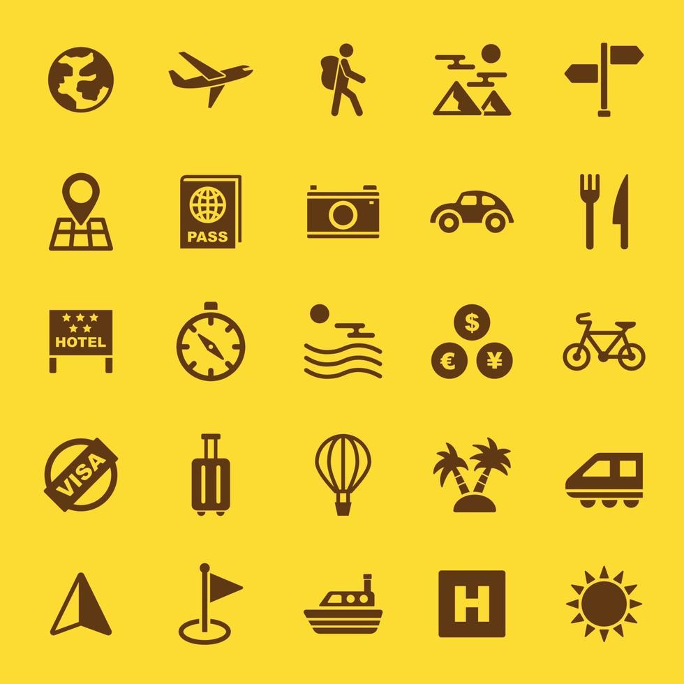 travel solid icons vector