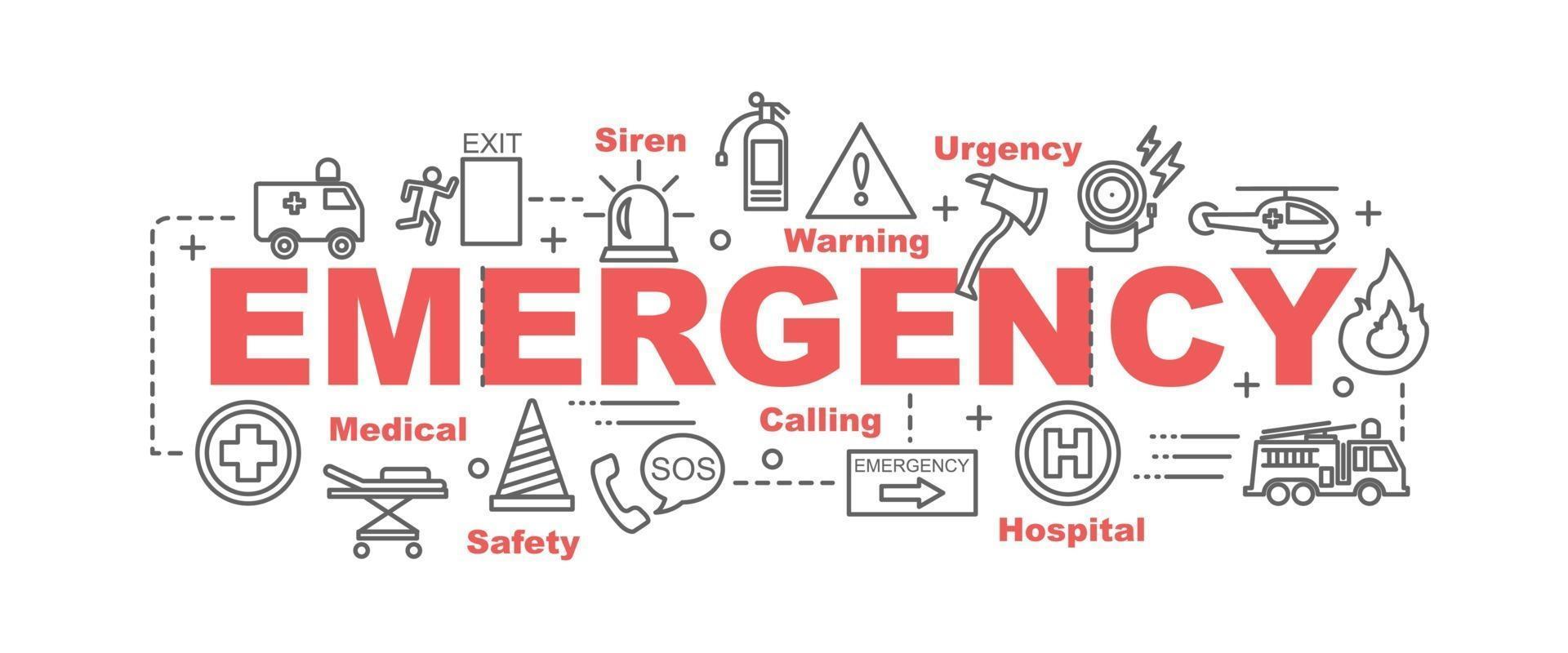 banner de vector de emergencia