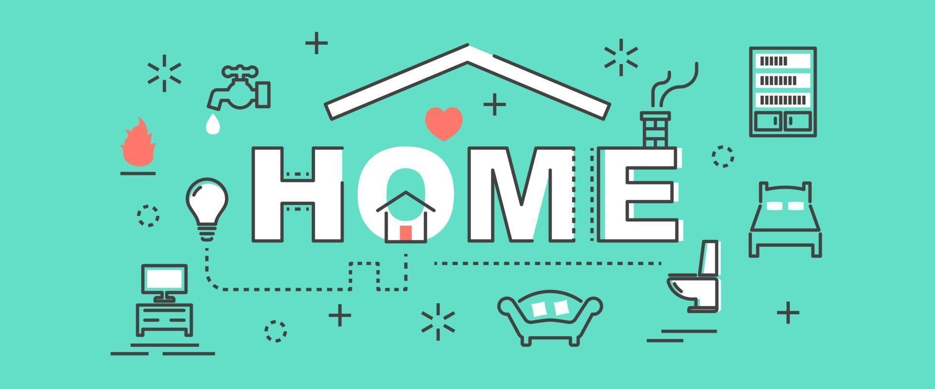 home outline banner vector