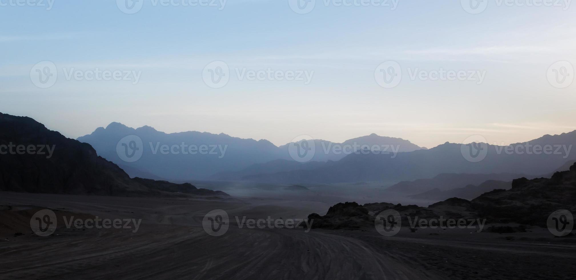 Rocky mountains in the evening photo