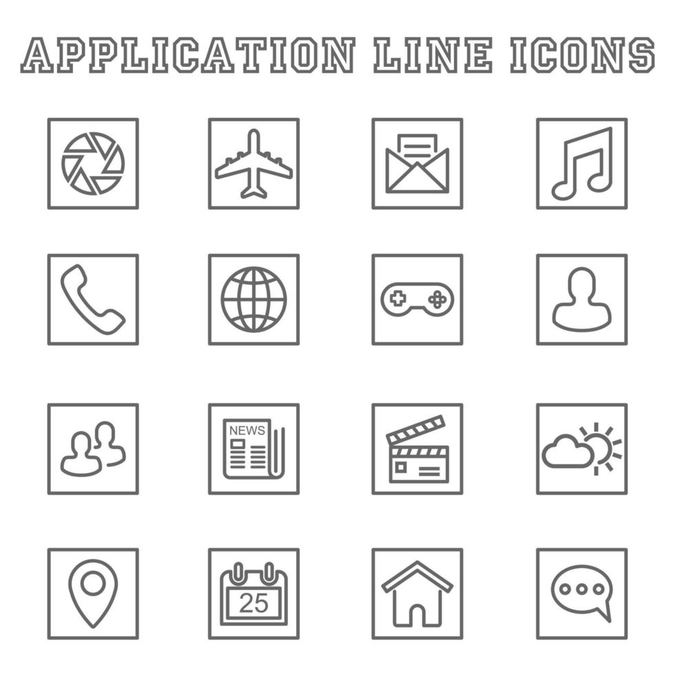 application line icons vector