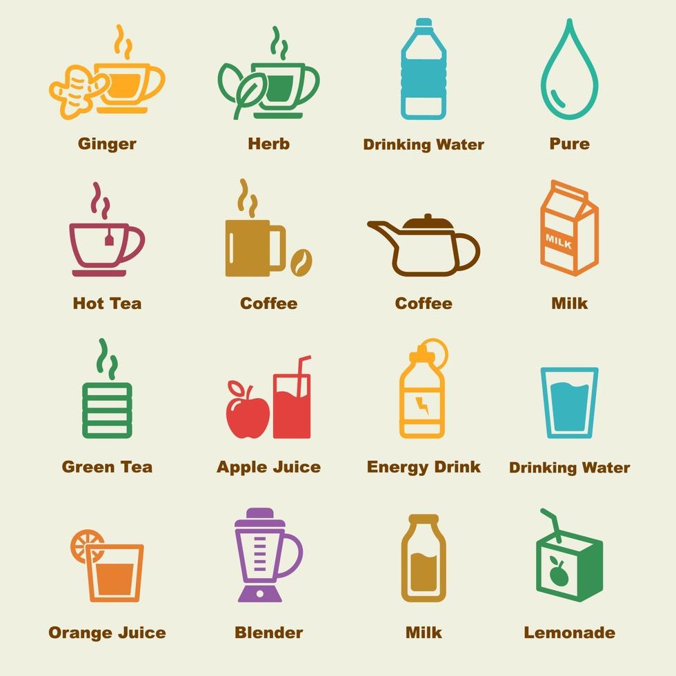 healthy drink elements vector