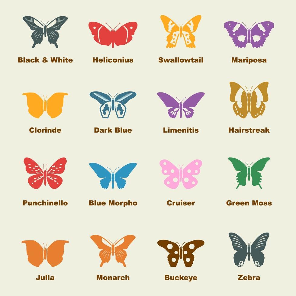 elementos de vector de mariposa