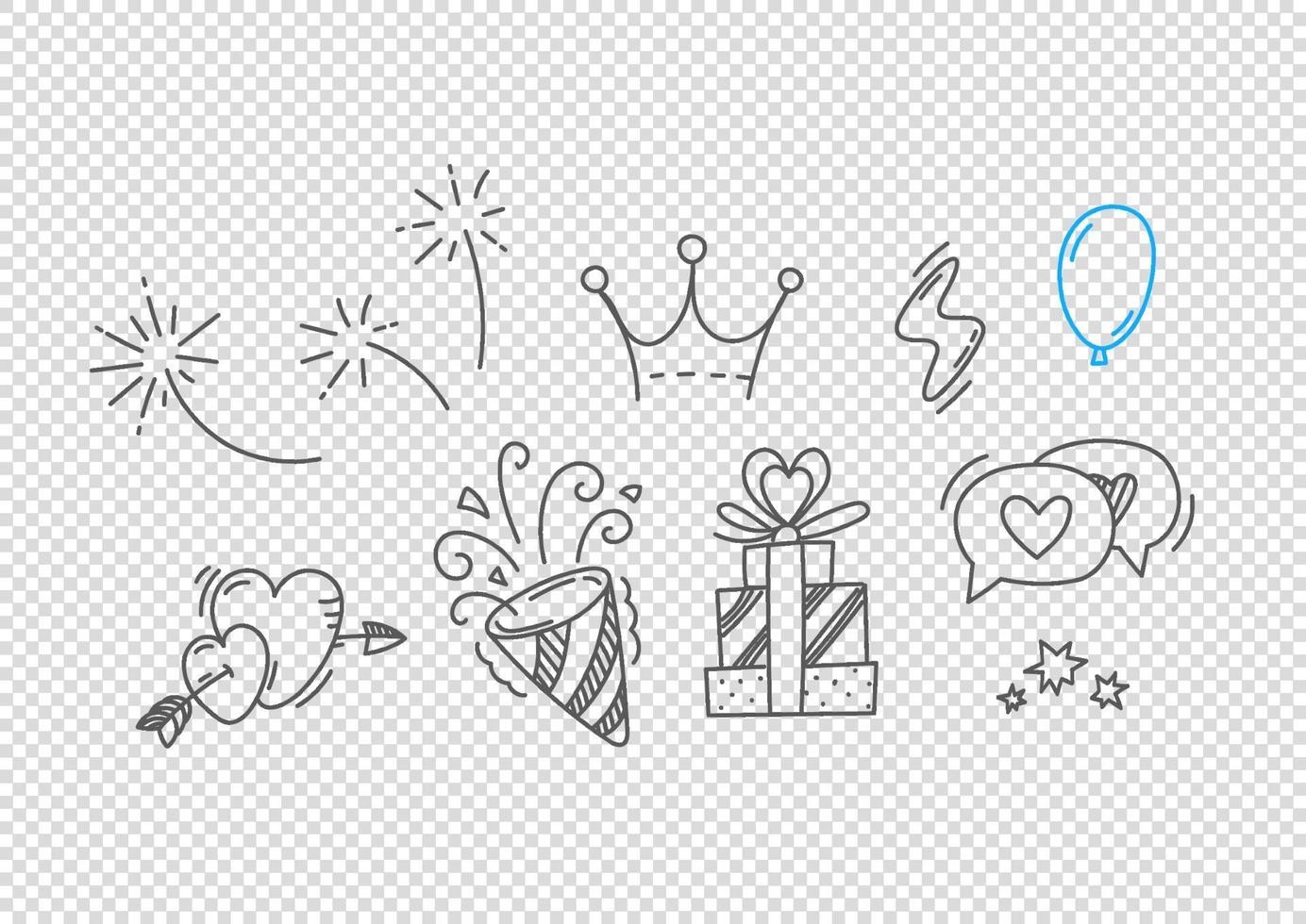 Vector hand drawn doodle style elements isolated