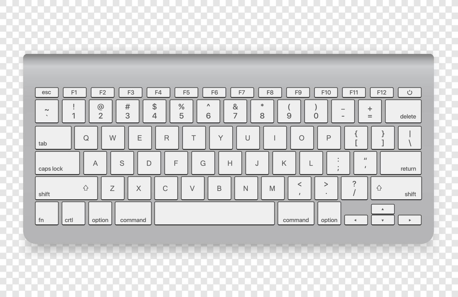 Modern wireless keyboard isolated vector