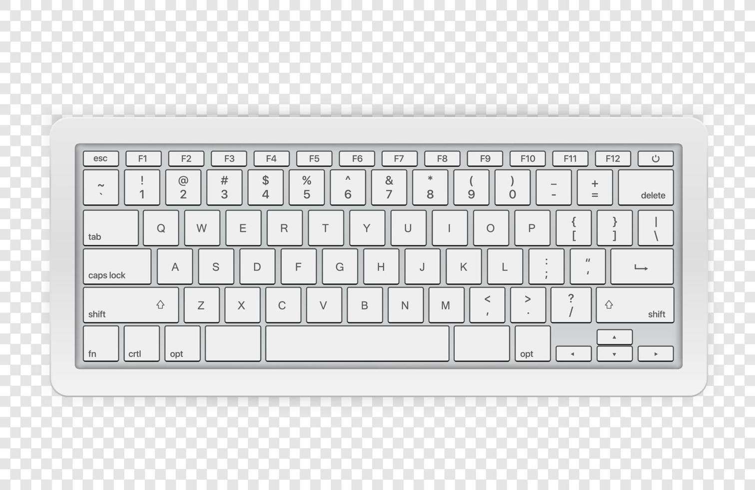 Modern wireless keyboard isolated vector