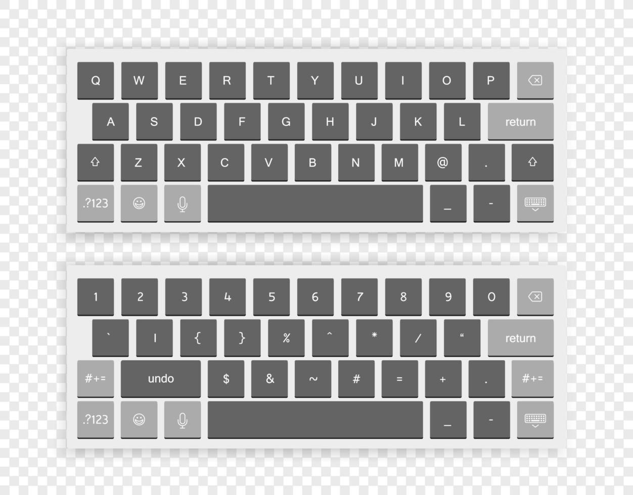 Conjunto aislado de teclado inalámbrico moderno vector