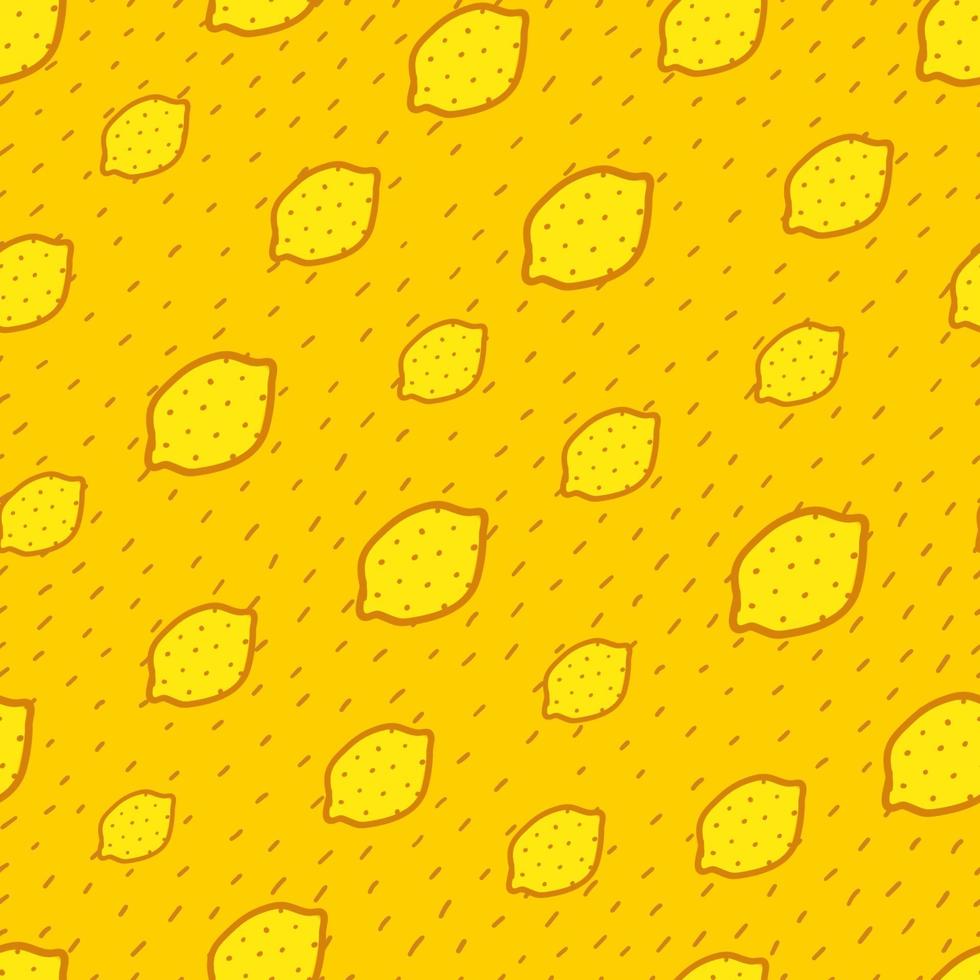 Yellow lemon seamless vector background