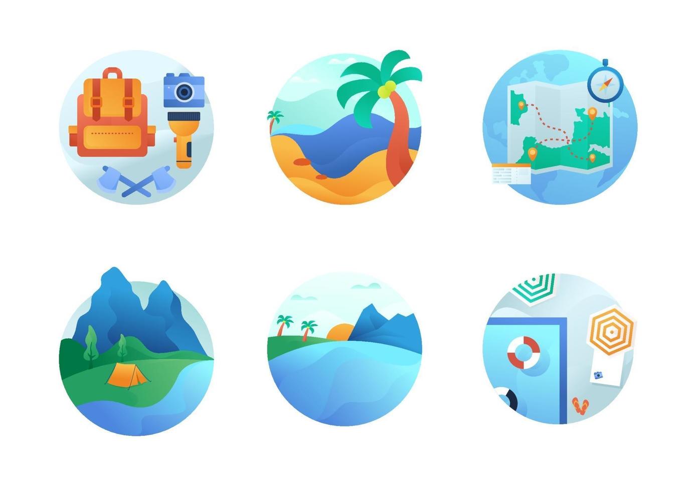 conjunto de insignias de vacaciones vector