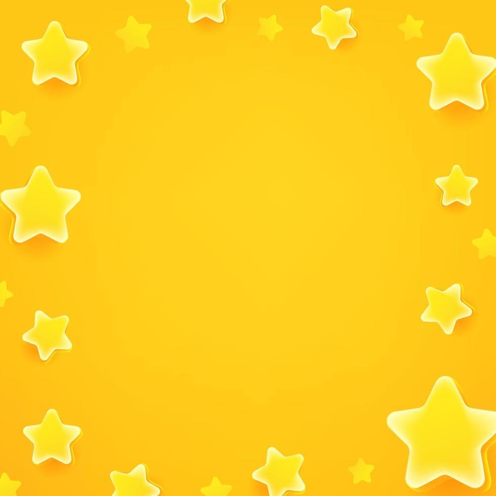 Social media message vector background with stars
