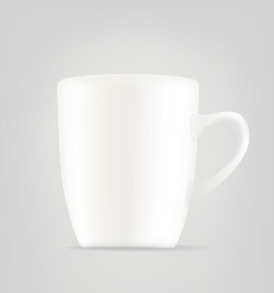 White ceramic mug vector illustration