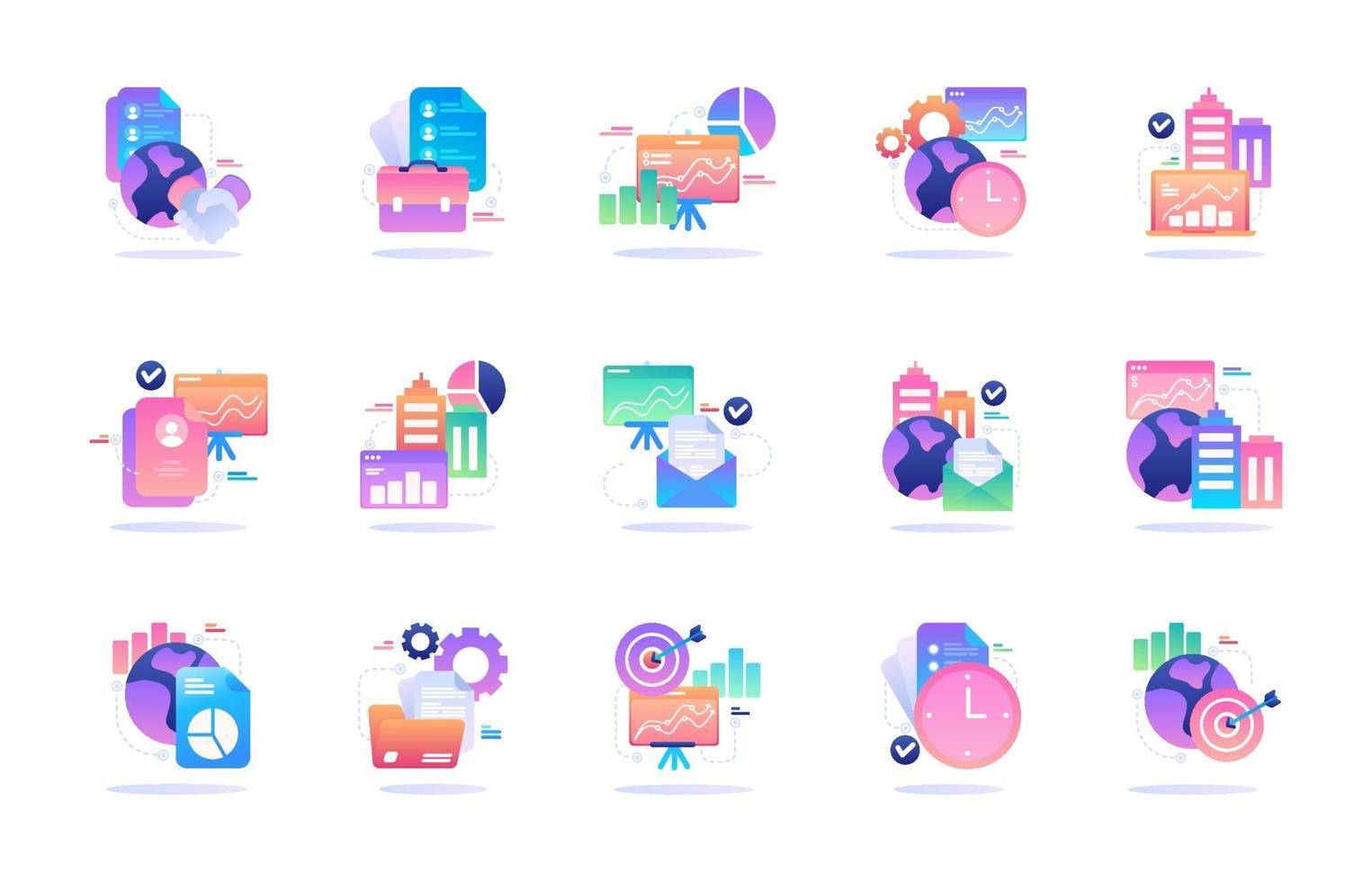 Business Gradient Icon Style vector
