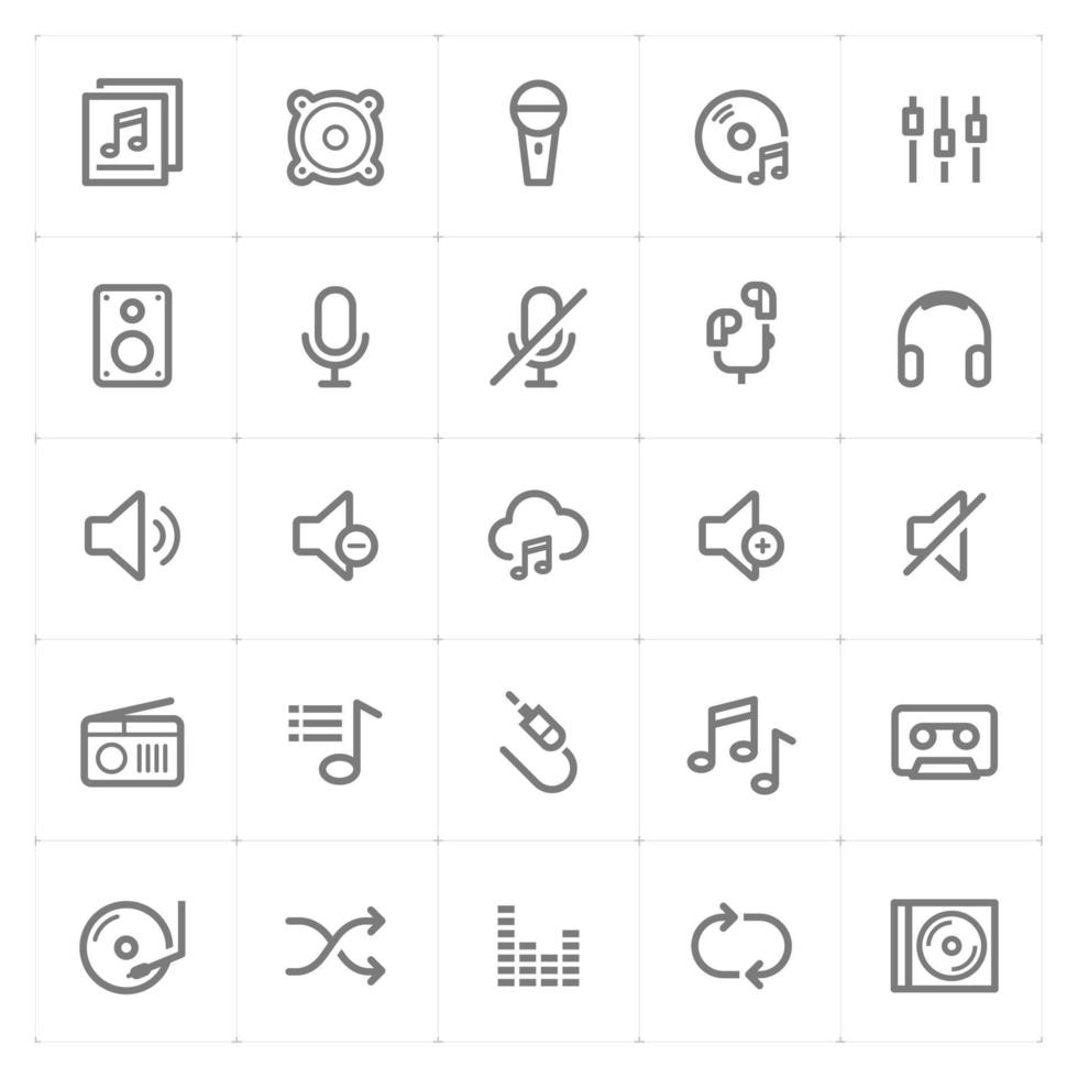 Voice and Audio line icons. Vector illustration on white background.