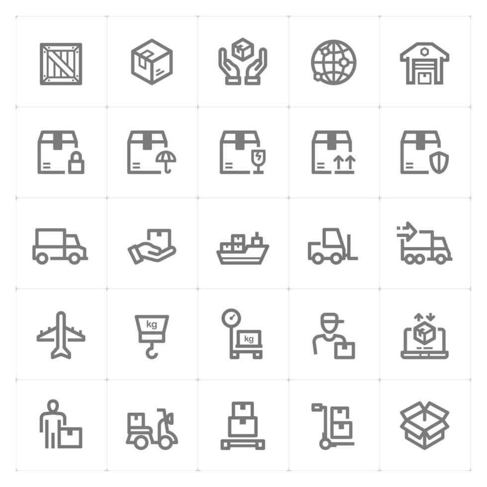 Logistic and Delivery line icons. Vector illustration on white background.