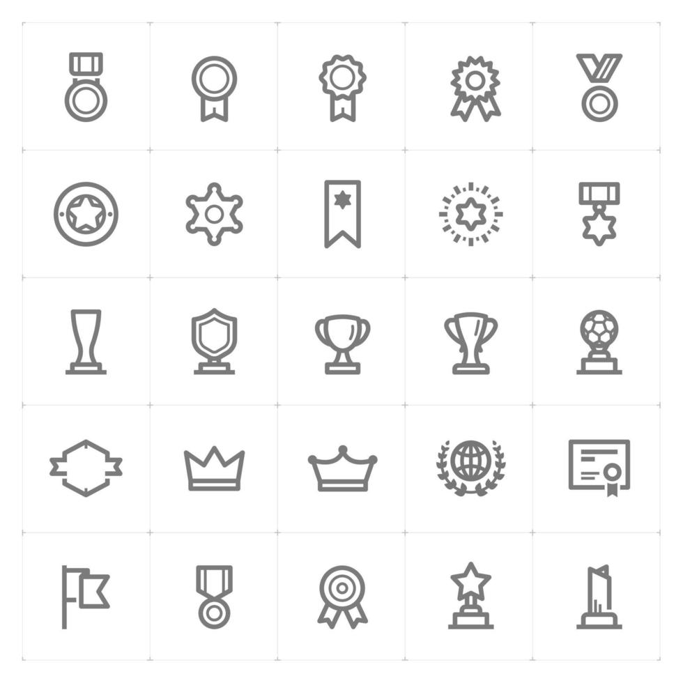 Award and Trophy line icons. Vector illustration on white background.