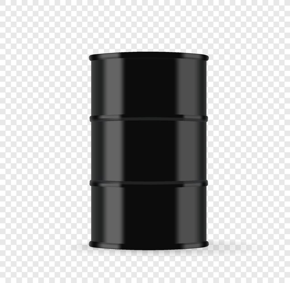 Black metal barrel with oil vector illustration