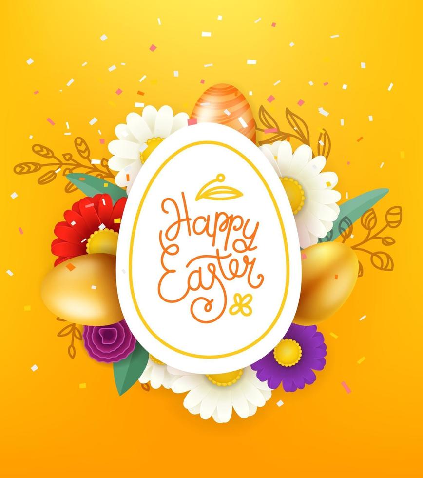 Easter card layout. Vector layered illustration