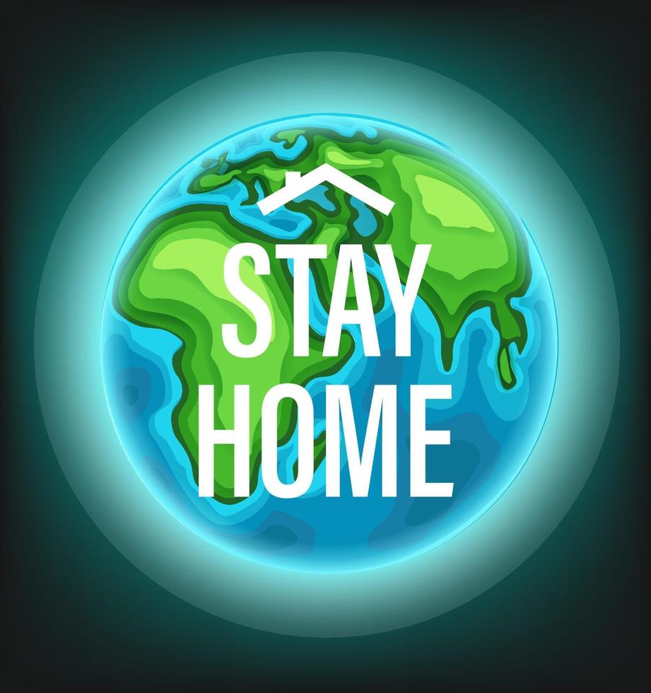 Stay home concept. Coronavirus protection campaign logo vector