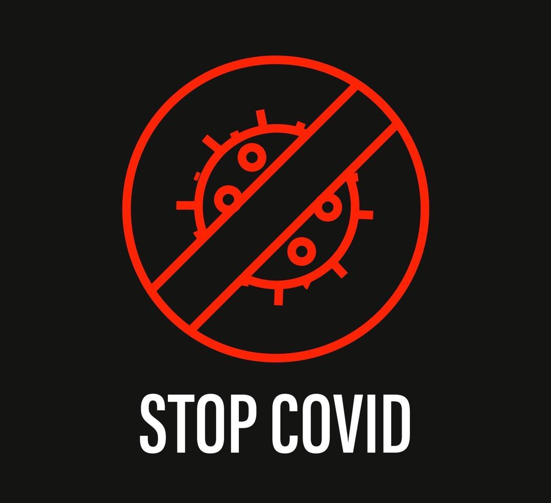deja de covid. campaña de protección contra el coronavirus vector
