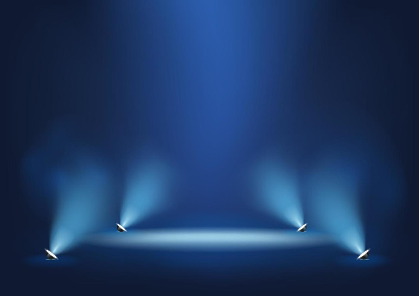Illuminated stage with bright lights Template for presentation vector