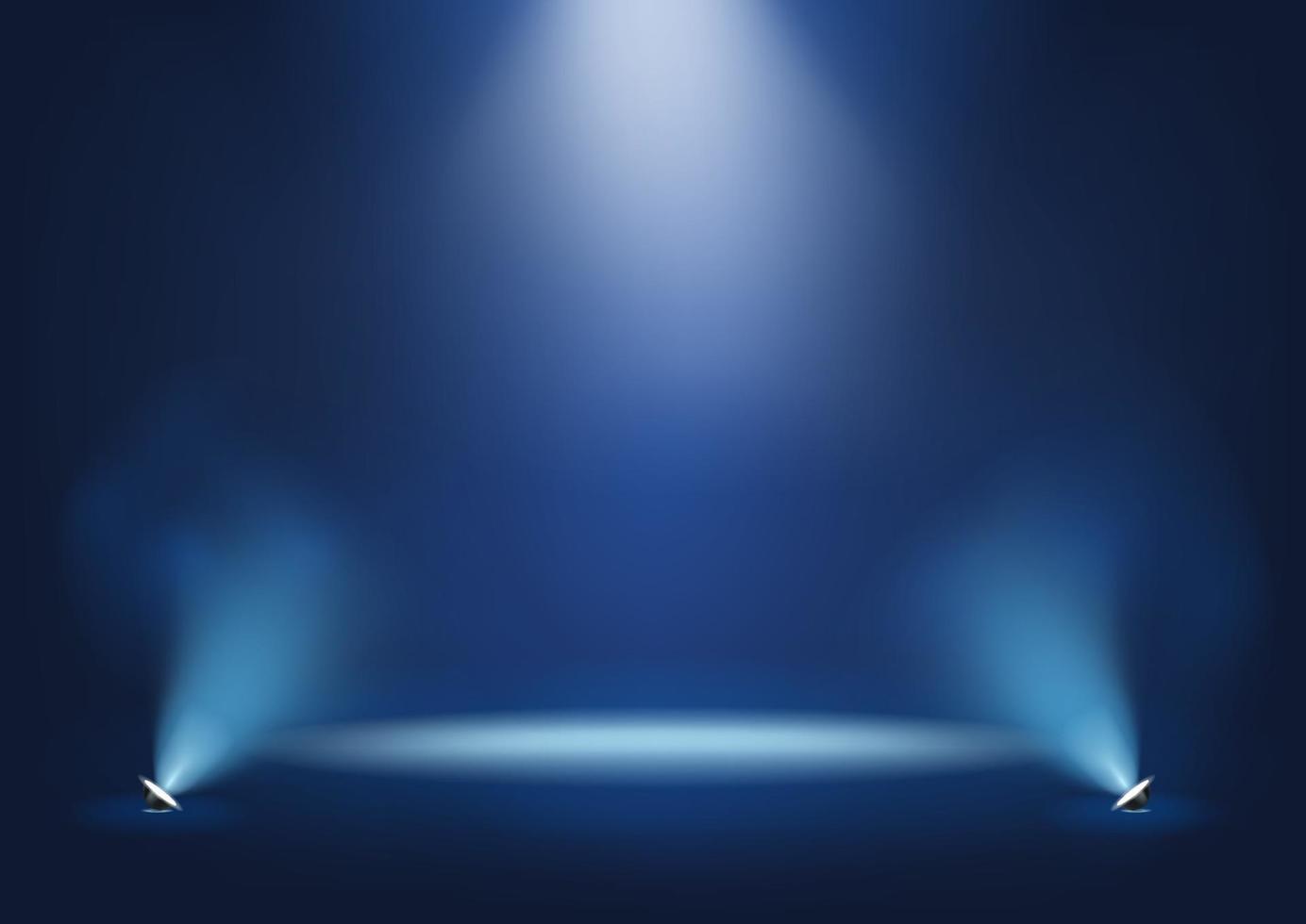 Illuminated stage with bright lights Template for presentation vector