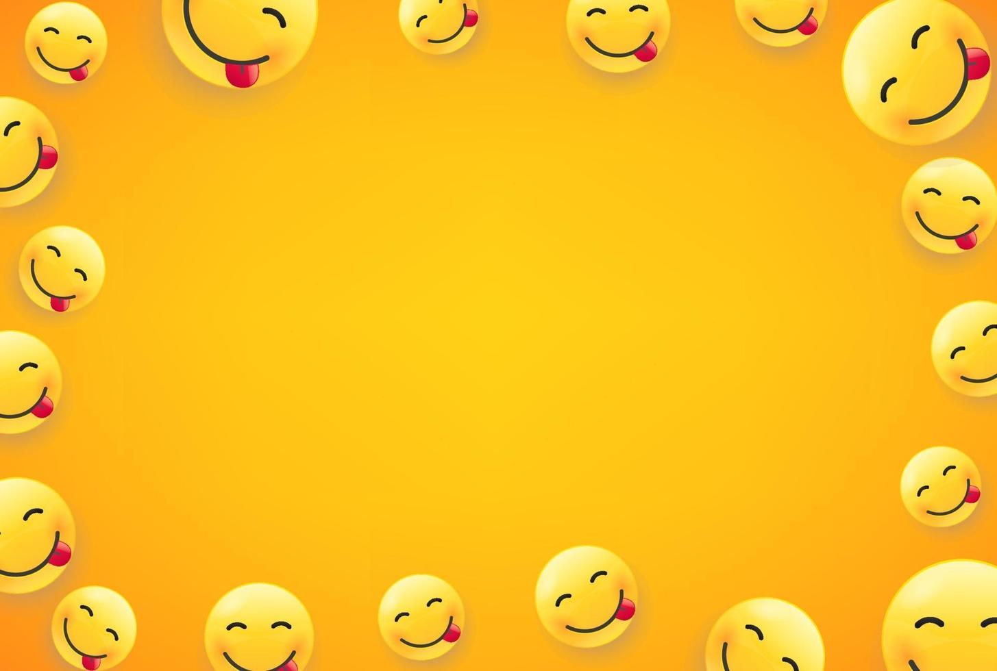 Wallpaper with smiling faces. Vector frame with copy space for social media web sites or banners