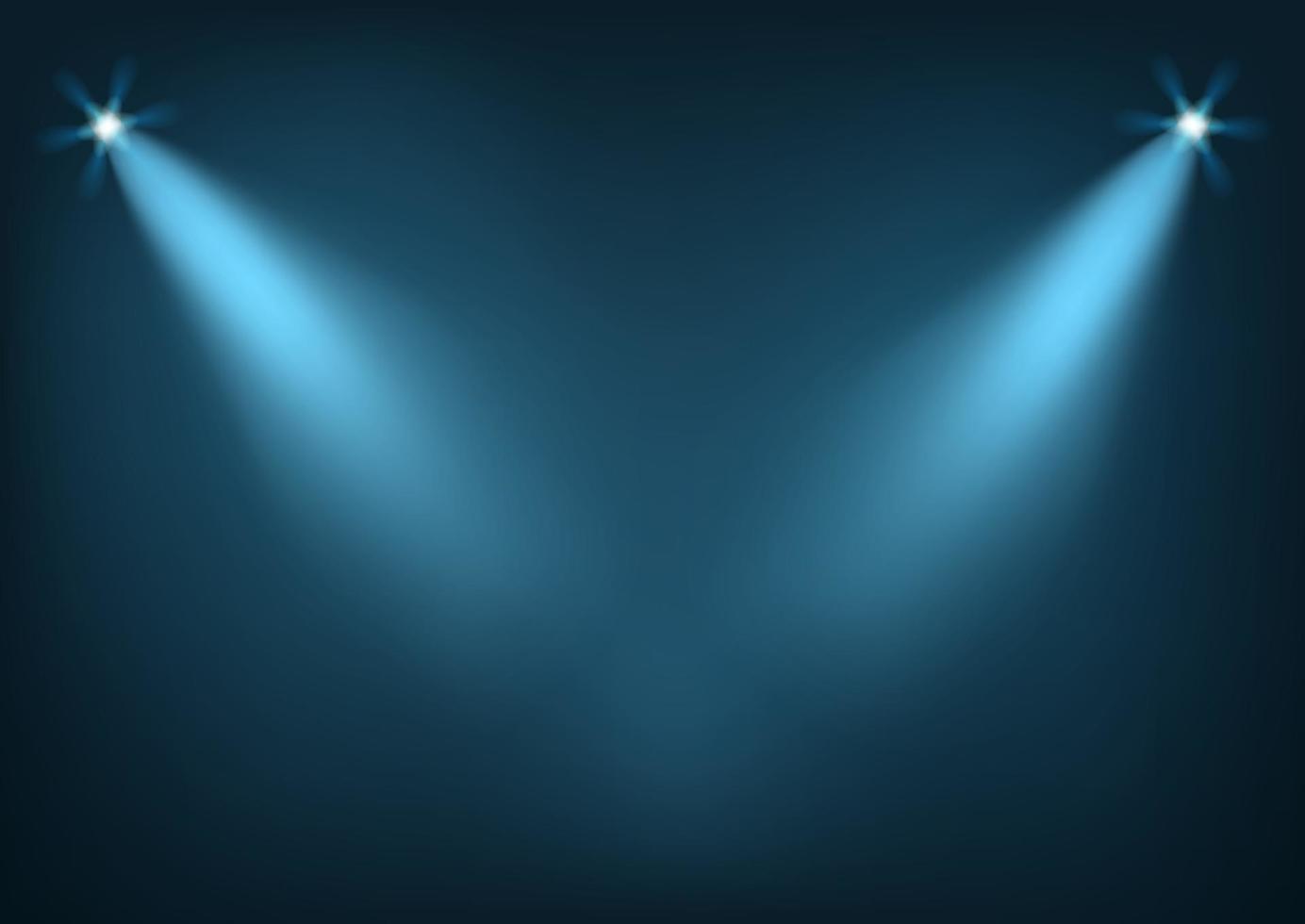 Illuminated stage with bright lights vector