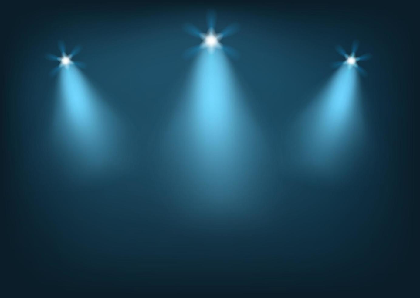 Illuminated stage with bright lights vector