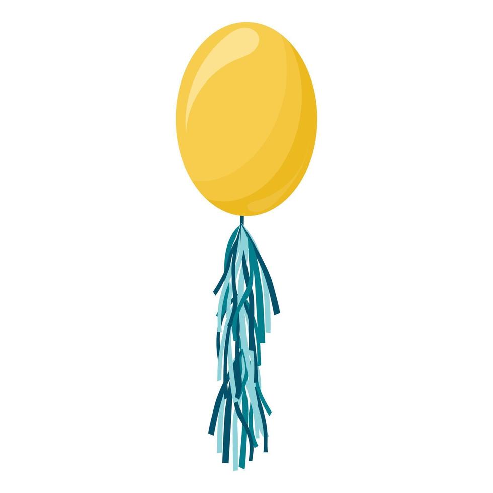Yellow transparent balloon on background vector