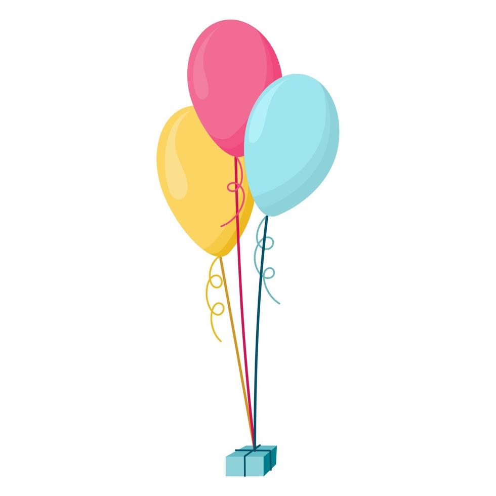 Glossy Helium Balloons Isolated on Transparent Background. Party decorations for birthday, anniversary, celebration vector