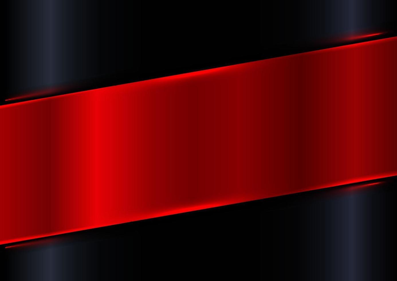 Abstract red shiny diagonal plate on black gradient glossy background with red laser lighting effect vector