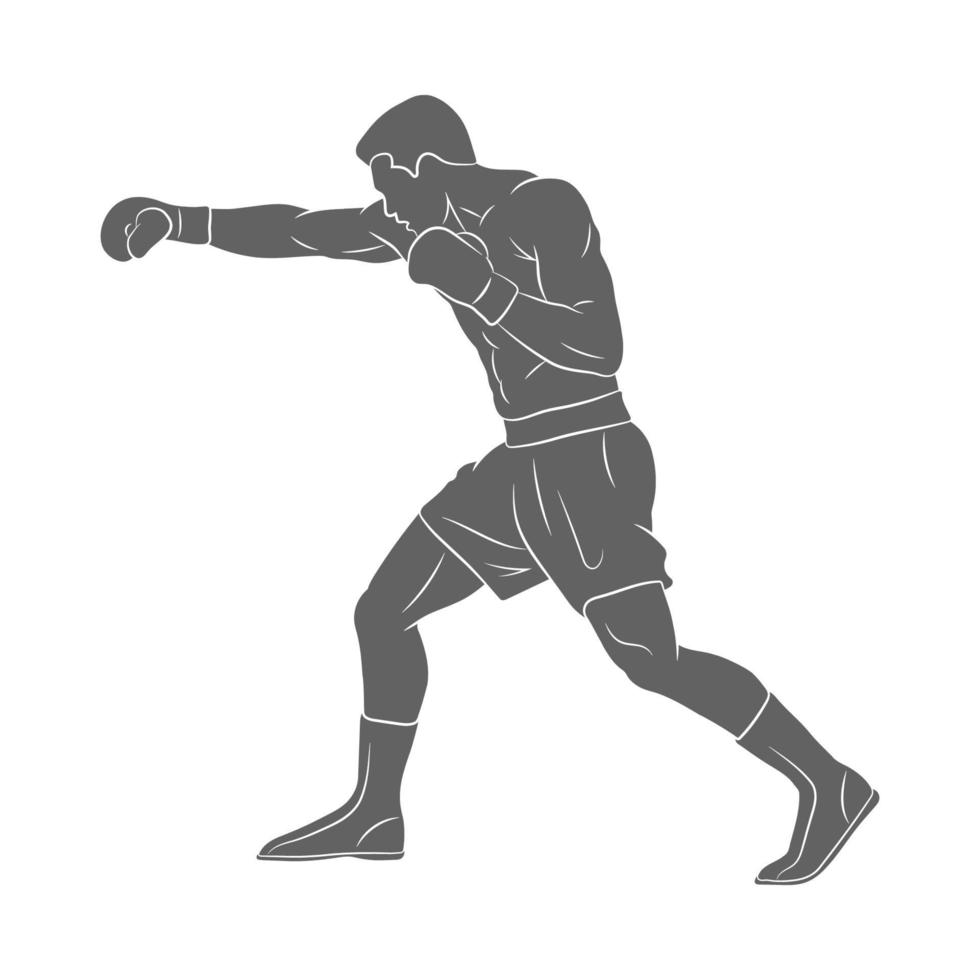 Boxer man, mixed martial arts fighter on white background. Vector illustration