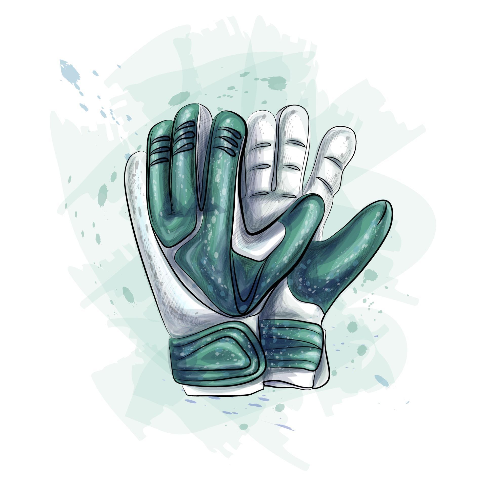 Goalkeeper gloves. Football gloves on white background. Vector