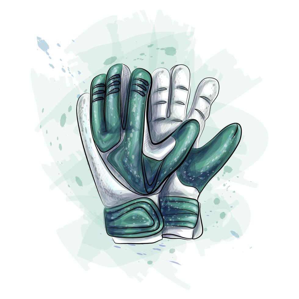 Goalkeeper gloves. Football gloves on white background. Vector illustration