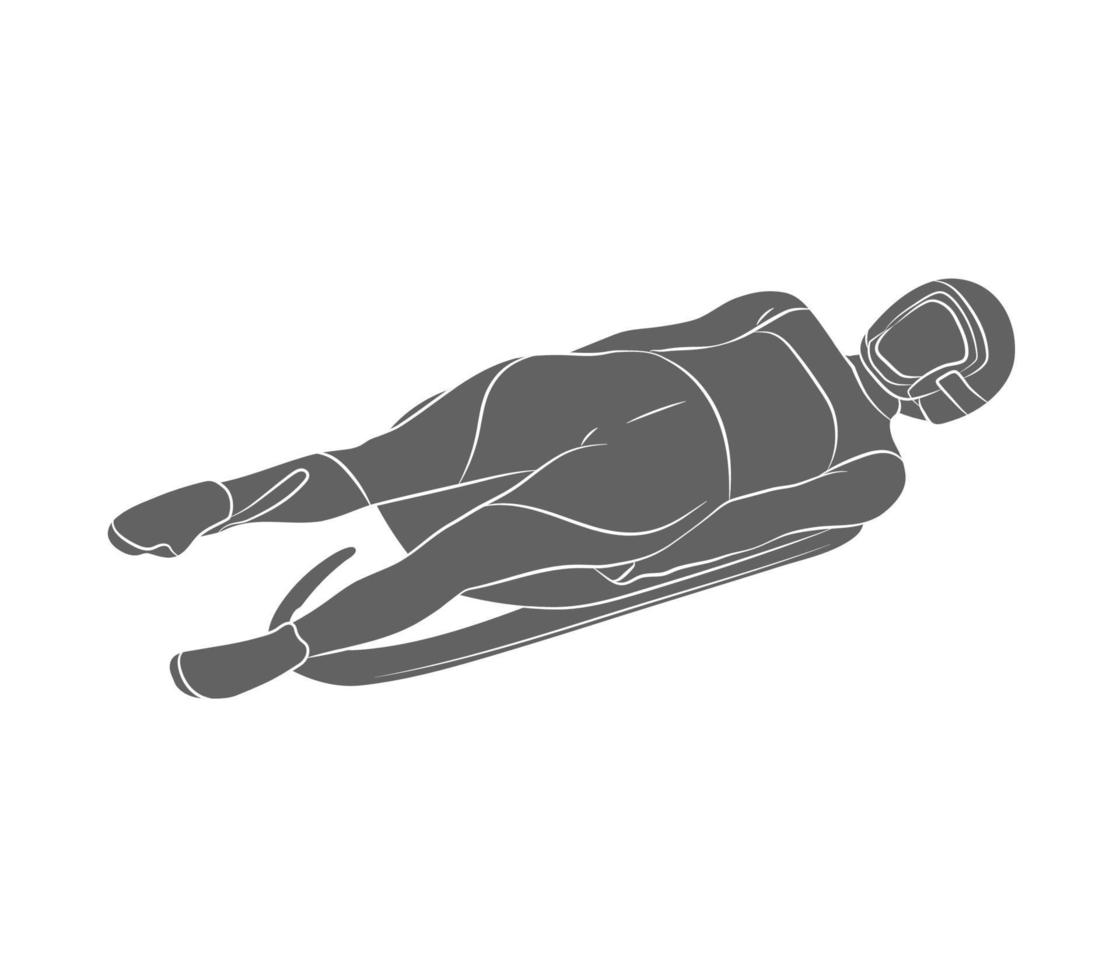 Luge sport winter sports on a white background. Vector illustration