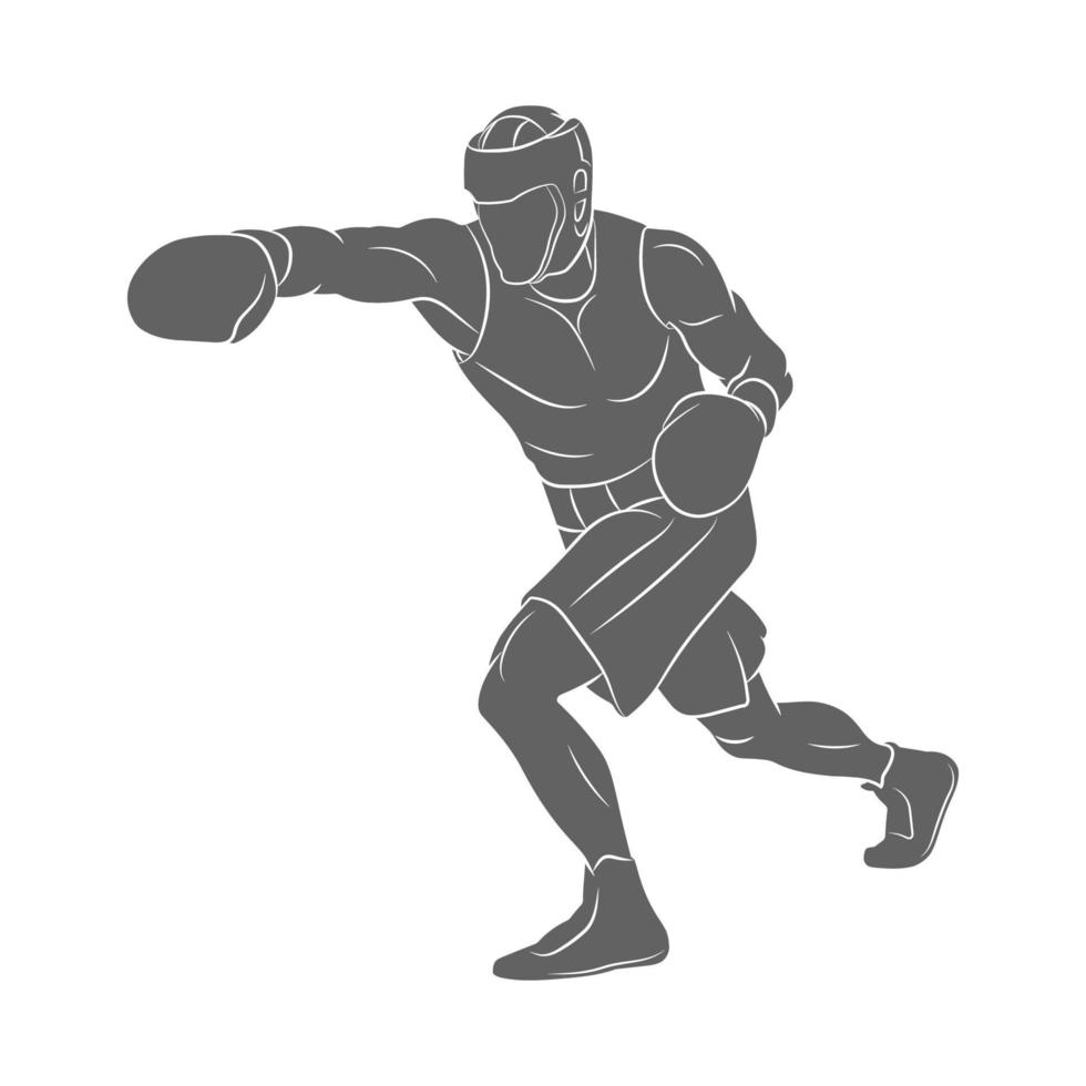 Boxer man, mixed martial arts fighter on white background. Vector illustration