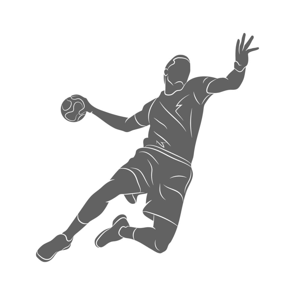 jugador de balonmano sobre fondo blanco. ilustración vectorial vector