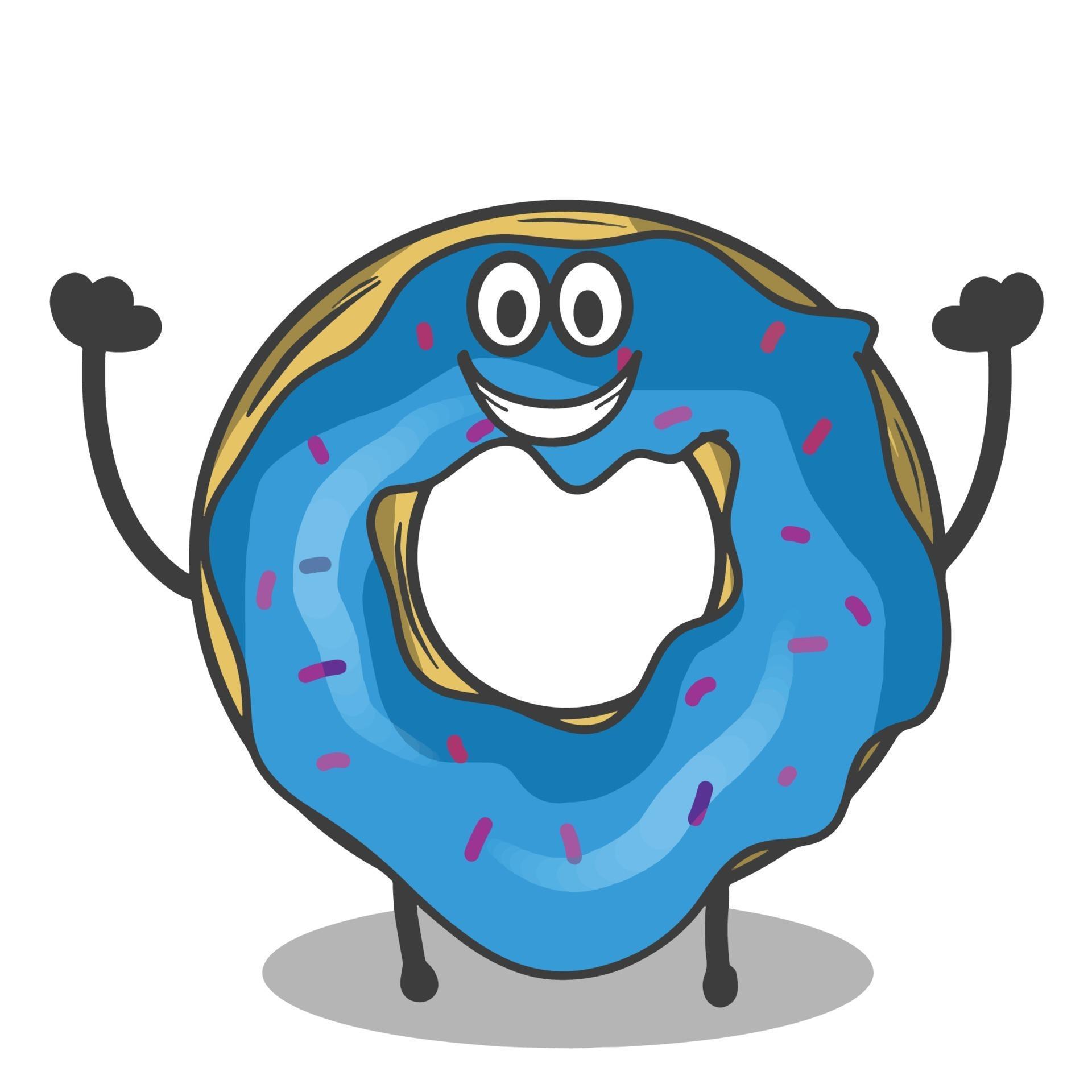 Happy cute donuts character vector template design illustration 2219283