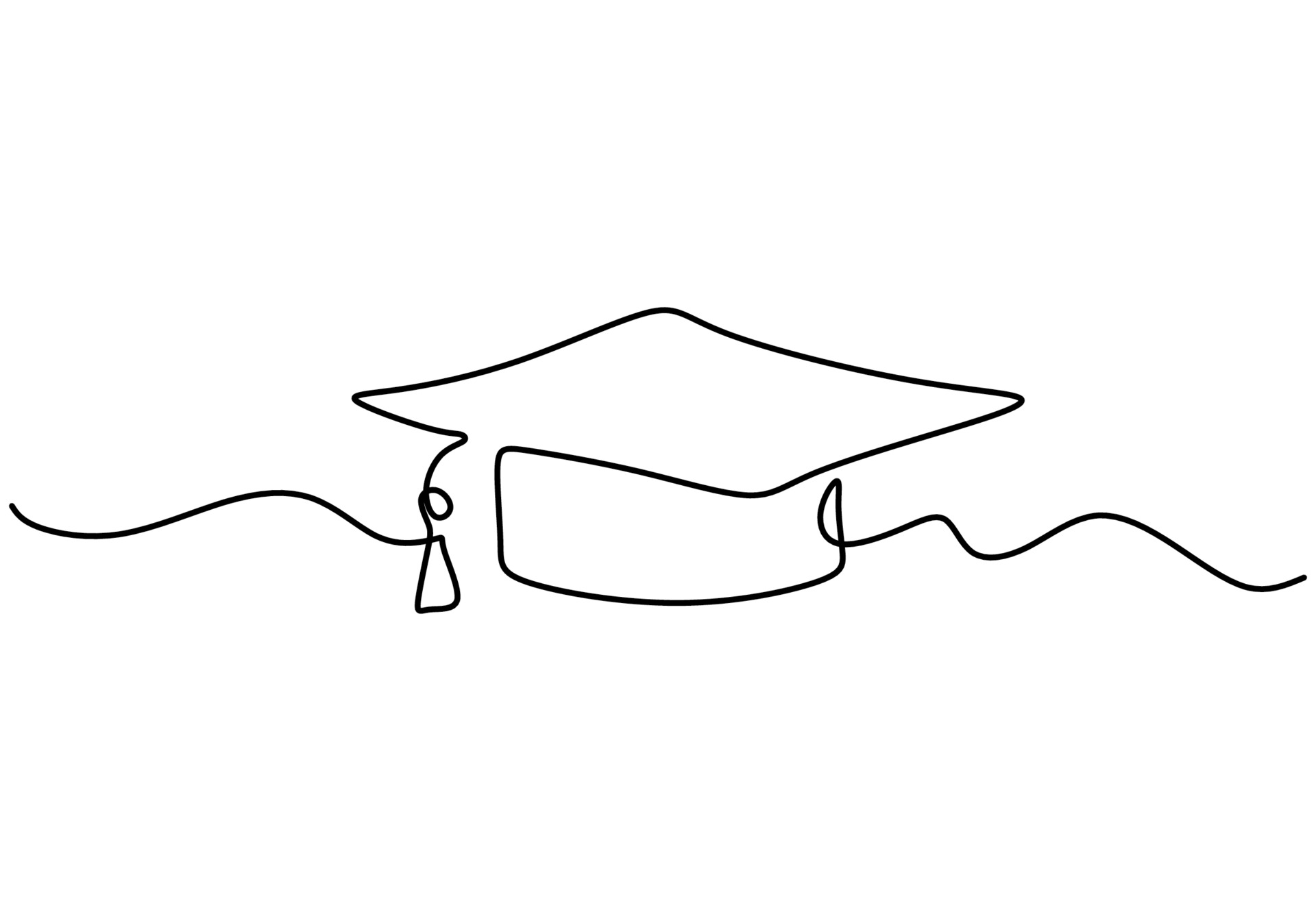 Continuous Line Drawing Of Graduation Cap Academical Graduation Hat