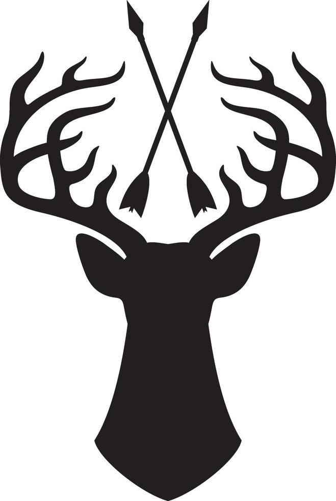 Deer and crossed arrows vector illustration