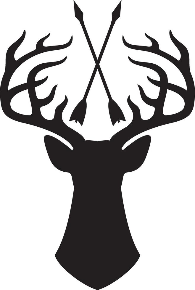 Deer and crossed arrows vector illustration