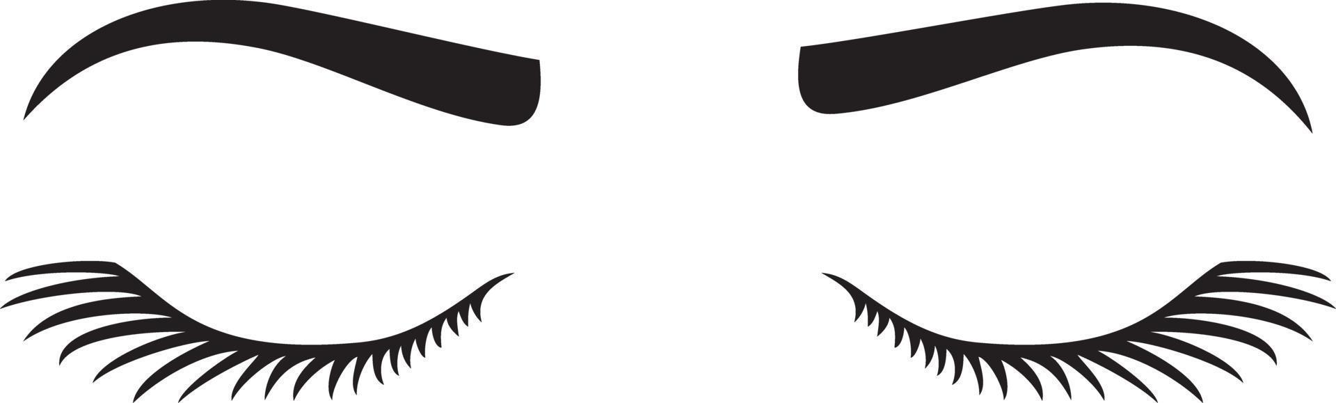 Womans Eyelashes with Eyebrow vector illustration