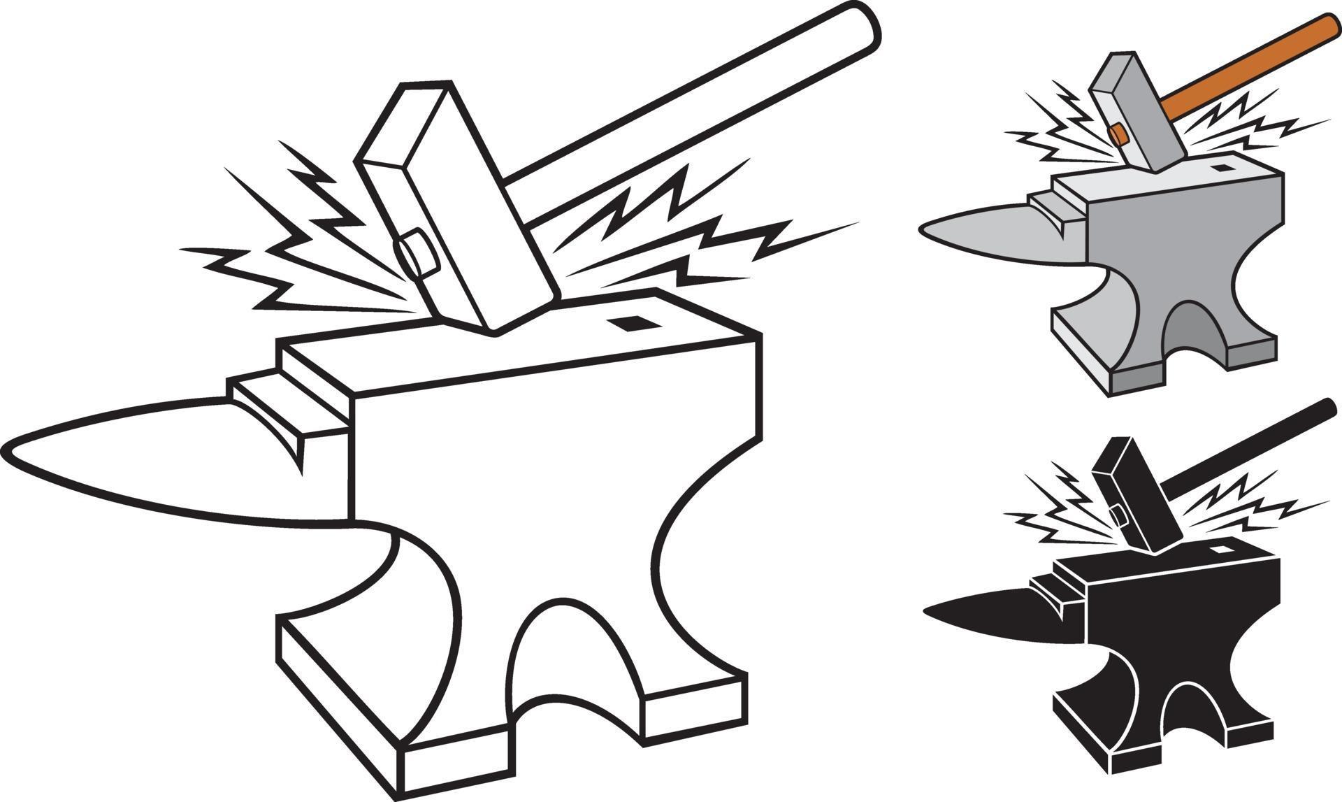 Anvil and hammer vector illustration 2219513 Vector Art at Vecteezy