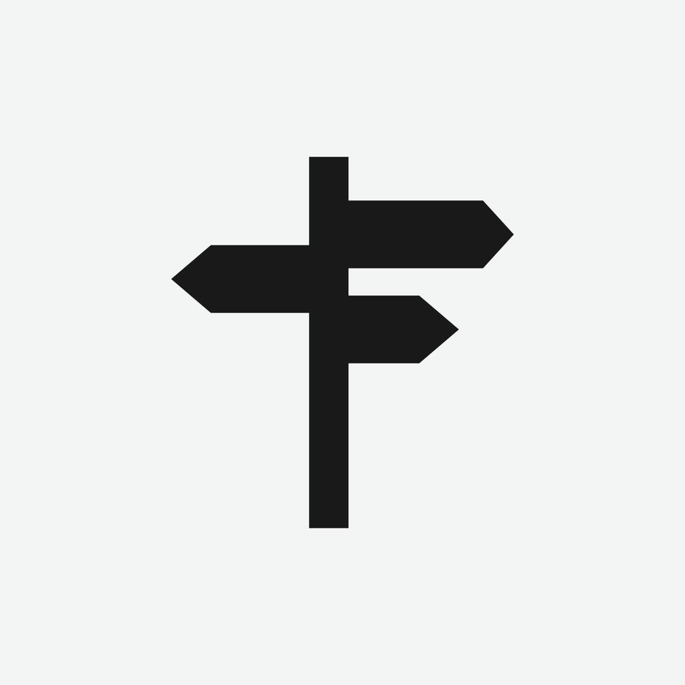 camino, dirección, señal, vector, aislado, icono vector
