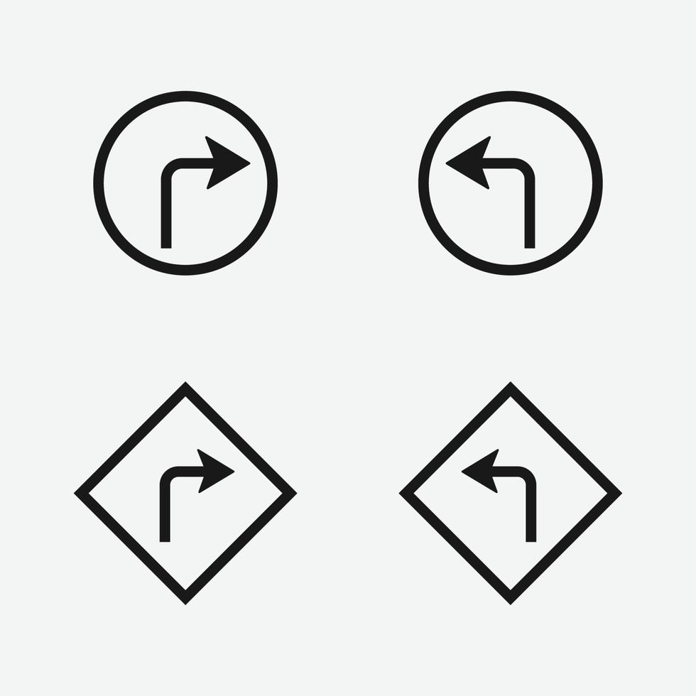 road direction sign vector isolated icon