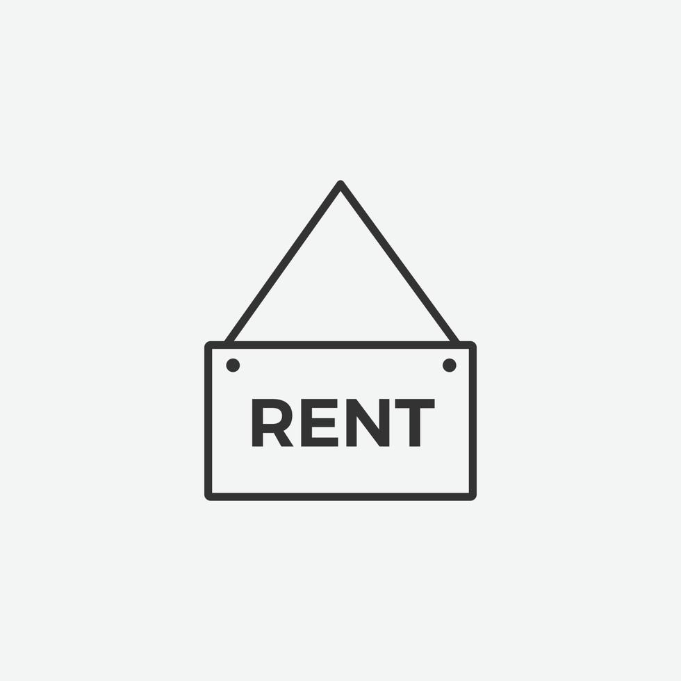 Vector illustration of rent board icon on grey background